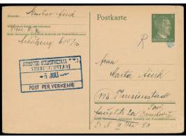 Hitler-Ganzsache aus  Wien  vom 13.5.1944 an Marta Fink im  Ghetto Theresienstadt ,   wie üblich ohne Poststempel, Eingangsst