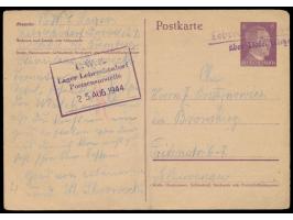 U.W.Z.-Lager Lebrechtsdorf (SS-Arbeitslager); &nbsp;Hitler-Ganzsache 6 Pf., geschrieben von einem Häftling, adressiert nach B