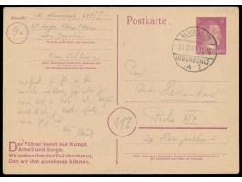 2 Ganzsachen 6 Pfg. Hitler aus dem &nbsp;Konzentrationslager Klein Stein &nbsp;der Organisation Todt für &quot;jüdische Misch