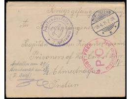 1914 bis 1918, Korrespondenz von 19 Karten und 2 Briefen aus Deutschland an den internierten Kapitän des  Dampfers Braunfels 