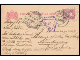 1915 bis 1917, Korrespondenz von 7  Niederländisch-Indien-Ganzsachen  aus Sabang an den internierten Kapitän des  Dampfers Br