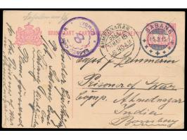 1915 bis 1917, Korrespondenz von 7  Niederländisch-Indien-Ganzsachen  aus Sabang an den internierten Kapitän des  Dampfers Br