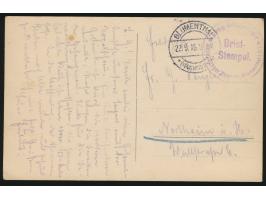 Stempel  Blumenthal (Hannover)  22.9.16 und Briefstempel  Zweig-Gefangenenlager Meyenburger Moor (Kr. Blumenthal i. H.)  auf 