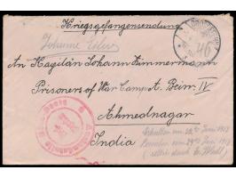 Brief mit Stempel Grossefehn 1.4.18 an den internierten Kapitän des  Dampfers Braunfels  im indischen Internierungslager Ahme