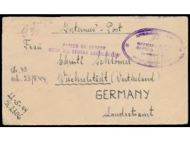 1943 / 1944: 3 Belege aus dem südafrikanischen  Internment Camp No. 2 Koffiefontein  nach Deutschland, 2 x mit frankiertem Lu