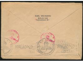 unfrankierter  Luftpostbrief  mit Stempel  Berlin N 103  11.2.45 an einen Angehörigen der deutschen Wehrmacht im spanischem  