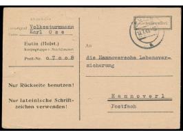 Gebührenfrei-Postkarte der  Korpsgruppe von Stockhausen  (Meschenmoser M 13) mit                                             