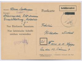 Sperrgebiet G  (Korps Witthöft),  Gebührenfrei-Postkarte  (Meschenmoser M 2) mit handschriftlicher Absenderangabe "... Divisi