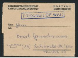 kleinformatiger zweisprachiger (niederländisch / deutsch) Kriegsgefangenen-Vordruckfaltbrief nach Schönebeck, geschrieben am 