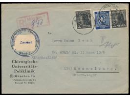 Zwei Einschreibbriefe  an den Gefangenen Heinz Roth im  Internierungslager Hammelburg:  1 x als Behördenbrief der Universität