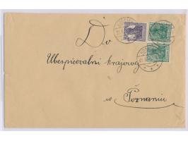 Ehemalige Preußische Provinz Posen, &nbsp;2 x Deutsches Reich 5 Pf. und 15 Pf. auf Brief mit aptiertem deutschen Stempel &nbs