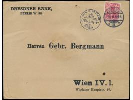 10 Pf. mit Firmenlochung "Dr.B." auf Brief nach Wien, Stempel Berlin W 8  3.8.14,  Postamt-Dienstsiegel  Kais. D. Postamt Ber