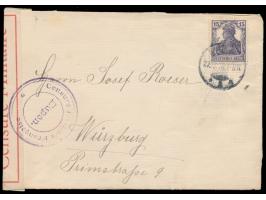 Rheinland-Besetzung, &nbsp;15 Pf. auf privatem Brief mit Stempel &nbsp;Eupen &nbsp;27.12.18 nach Würzburg, links weißer Versc