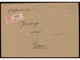 Einschreibbrief "Postsache" nach Exin im polnischen Aufstandsgebiet (Provinz Posen), ohne Aufgabestempel,  R-Zettel "Potsdam 
