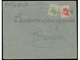 5 f und 15 f mit seltener  handschriftlicher Notentwertung "Wapno 2.10" auf unverschlossenem Brief nach Poznan, Bedarf
Stichw