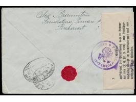 3 x  Rumänien  2 Lei auf Einschreibbrief aus Bukarest nach Leipzig, handschriftlicher R-Vermerk, rückseitig Bahnpoststempel B