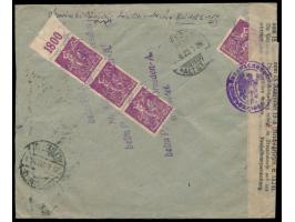 Auslands-R-Brief mit Stempel  Leipzig 4  22.6.23 nach Wien, Durchgangstempel Dresden Altst. ... (aptiert) 23.6.23, links Vers