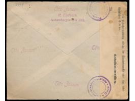 Viererblock 5 Mio M. auf Auslands-Einschreibbrief mit Stempel  M.Gladbach 1  19.10.23 nach Amsterdam,  Porto-Letzttag,  porto