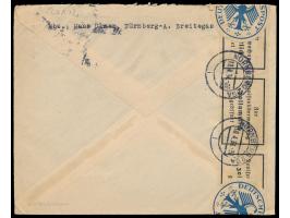 Auslandsbrief 2. Gewicht von Nürnberg 10.4.34 in die Schweiz, Mischfrankatur 40 Pf., rückseitig drei Verschlusszettel der Dev