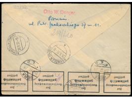 Polen &nbsp;4 x 25 Gr auf Einschreibbrief mit Stempel &nbsp;Poznan 6 &nbsp;23.11.37 nach Schmölln, polnischer Devisen-Kontrol