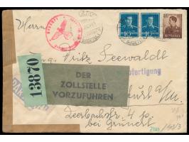 Rumänien &nbsp;4 Lei und 2 x 16 Lei auf Luftpostbrief von Brasov 20.6.41 nach Frankfurt, &nbsp;OKW-Zensur Wien &nbsp;mit Vers