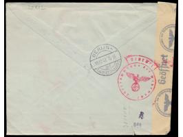 Kroatien &nbsp;3 K. und 2 x 5 K. auf &nbsp;Einschreibbrief &nbsp;mit Stempel &nbsp;Zagreb &nbsp;9.12.42 nach Berlin, OKW-Zens