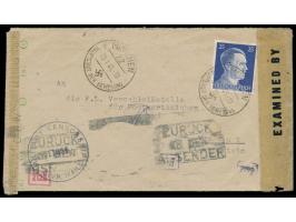 25 Pf. Hitler auf &nbsp;Auslandsbrief &nbsp;&nbsp;nach Vaduz, &nbsp;Stempel &nbsp;München 22 &nbsp;20.1.45, links Verschluss 