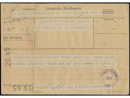 Telegramm aus Dürröhrsdorf bei Pirna 19.3.46 via Berlin nach Hamburg, viol. R1  YZHAM  und Kreisstempel  Telecomms Censorship