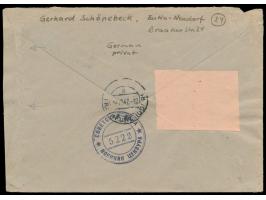 Leipziger Herbstmesse 12 Pf. und 75 Pf. mit Eckrand rechts oben (letztere mit Plattenfehler) auf Einschreibbrief, alter Gitte