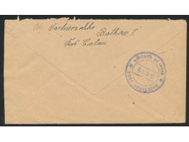 Paar 12 Pf. Kontrollrat auf Brief Calau (Niederlausitz) 16.12.47 nach Berlin W 15, rückseitig violetter sowjetischer Zensurst