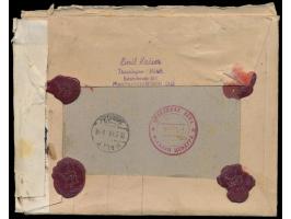 Wertbrief  (Format 18 x 14 cm) mit Württemberg-Frankatur 168 Pf. mit Wertangabe 500 M. und 129 gr. Gewicht, Stempel  Trossing