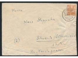 24 Pf. Kontrollrat auf Brief mit Stempel &nbsp;Prenzlau &nbsp;7.5.48 nach (2) Schwante, rückseitig ungewöhnlich großer sowjet