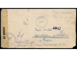 umgearbeiteter deutscher Stempel  Mikolajki  4.6.46 (ehemals Nikolaiken) und handschriftlichem Vermerk  "Taxe percue"  auf Br