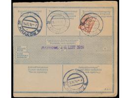 Nachnahme-Postanweisung  auf 392 K. (dreisprachiges österreichisches Formular), Frankatur 10 H., 20 h. und 1 K., aptierter St