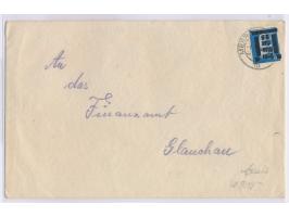 Glauchau,  Einzelfrankatur 25 Pf. auf 20 Pf. auf Brief mit Stempel  Meerane  1.8.45 an das Finanzamt Glauchau, Bedarf
Postlei