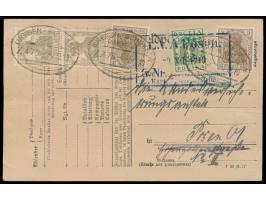 Ehemals Preußische Provinz Posen: &nbsp;3 x weiterverwendeter &nbsp;deutscher Bahnpoststempel Gnesen - Schokken &nbsp;Zug 475