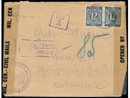 Paar 12 Pf. Ziffer auf Brief mit Bahnpost-Stumpfovalstempel  Herborn - Niederwalgern  Zug ... 3.6.46 (Stempelveteran) nach Wi