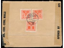 Paar 12 Pf. Ziffer auf Brief mit Bahnpost-Stumpfovalstempel  Herborn - Niederwalgern  Zug ... 3.6.46 (Stempelveteran) nach Wi