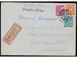 schwarzer Not-R1 der Poststelle I &nbsp;Lüllingen &nbsp;auf &nbsp;R-Zettel &quot;(22a) über Geldern&quot; &nbsp;auf Einschrei