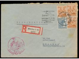 Orts-Einschreibbrief mit 12 Pf. und 3 x 24 Pf. (als Fernbrief frankiert), vorausentwertet mit  Freimarkenstempler Nr. 14?   v