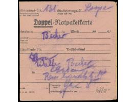 Einzelfrankatur 80 Pf. Ziffer auf  Paketkarte  mit Stempel  Loope (Bz. Köln)  21.8.47 für ein Paket nach Essen, rückseitig an