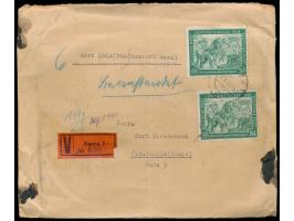 2 x 84 Pf. Leipziger Messe als seltene portorichtige Mehrfachfrankatur auf Wertbrief (19,5 x 15 cm) mit Wertangabe 500 M. und