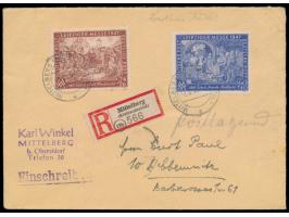 Kleinwalsertal:  24 Pf. (3 winzige Stockflecke in der Zähnung) und 60 Pf.  Leipziger Frühjahrsmesse 1947  portorichtig auf  E