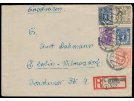 Einschreibbrief mit Mischfrankatur 84 Pf., Stempel &nbsp;Cottbus &nbsp;3.5.46, &nbsp;R-Zettel &quot;(6) Reichthal (Kr Kempen,