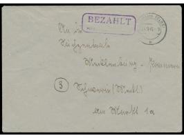 Stempel  (20) Neuhaus (Elbe)  4.9.45 und violetter R2  "Bezahlt / am: ..." , östlich der Elbe gelegener ehemals hannöverscher
