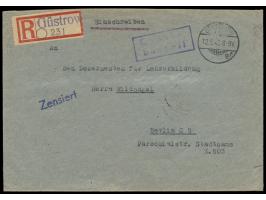 R-Brief mit Stempel  Güstrow  12.9.45 und viol. R2 Gebühr bezahlt nach Berlin, Blanko-R-Zettel mit viol. Orts-Z1, viol. Z1  G