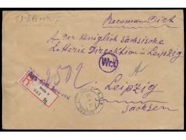 Viererblock 25 f. rückseitig auf  Einschreibbrief  mit Stempel  Brest Litewski  11.2.20 und handschriftlichem Registrierverme