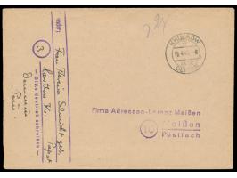 seltener Stempel der kurz nach Kriegsende wieder aufgehobenen PSt I  Kruckow über Demmin  19.4.46 und handschriftlicher Gebüh