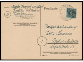 sehr seltener Stempel  Splietsdorf-Vorland über Grimmen  11.10.46, laut Richter-Handbuch nur von Oktober 1945 bis Februar 194