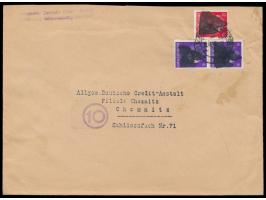 Schwarzenberg, &nbsp;2 x 6 Pf. und 12 Pf. mit &nbsp;Schloss-Silhouette &nbsp;auf Brief 2. Gewicht nach Chemnitz, Stempel Schw